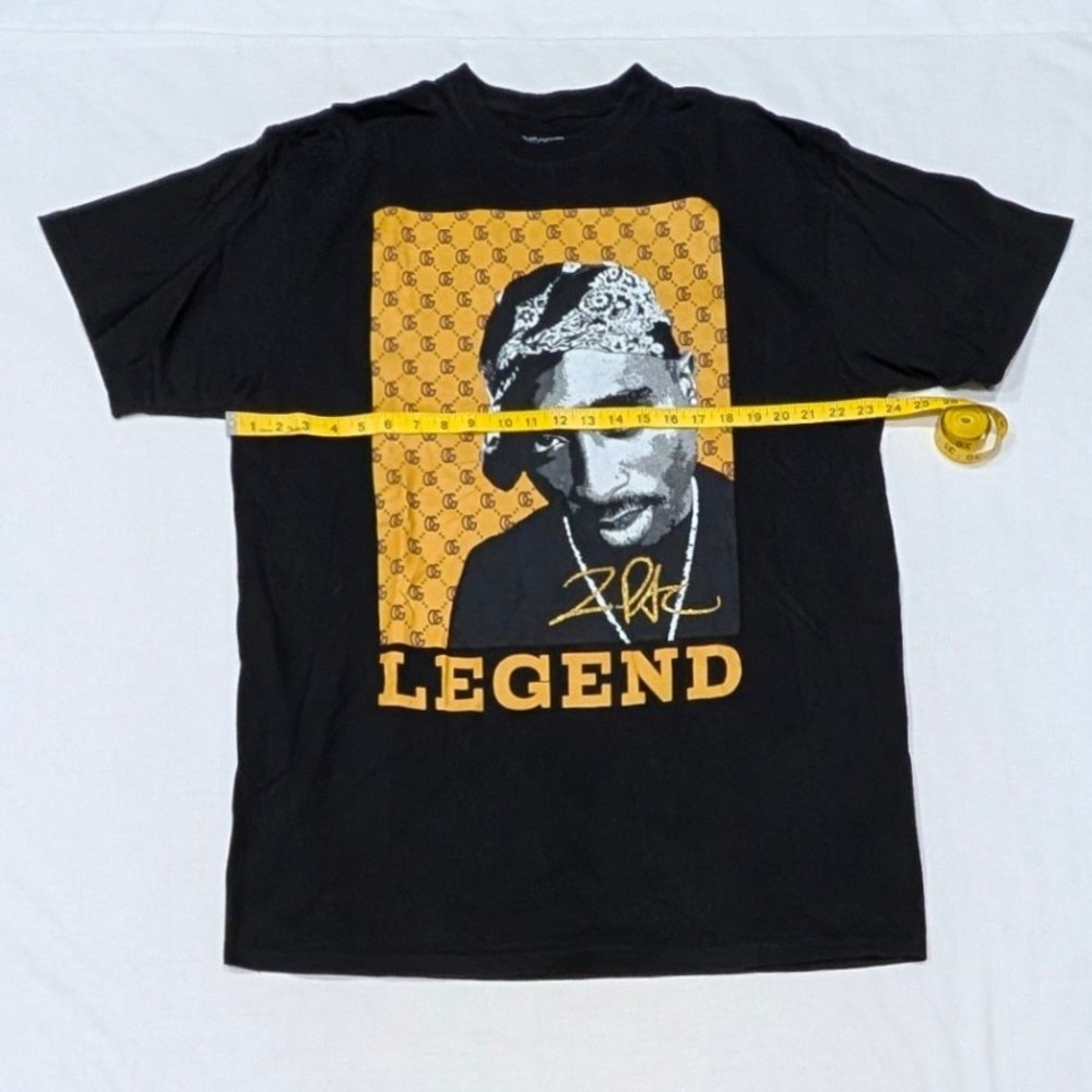 3FORTY Inc Tupac Shakur Legend Graphic T-Shirt Men's 3XL Black Hip Hop Rap Tee - Picture 5 of 9